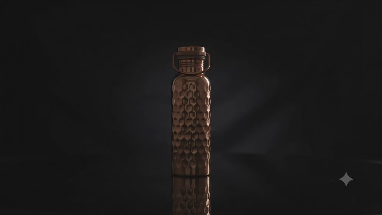 Pure Copper Water Bottle - Handcrafted, Leak-Proof, BPA-Free